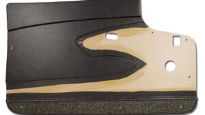 1961-1961 Corvette Door Panel - Pair with Metal Upper Support (Olive Black)