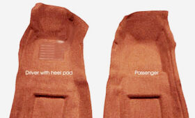 1968-1968 Corvette Front Carpet Set 80/20 With Pad (Dark Orange)