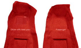 1968-1968 Corvette Front Carpet Set 80/20 With Pad (Red)
