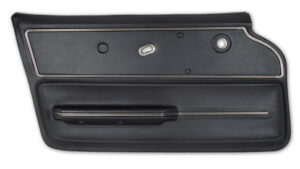 1967-1967 Corvette LH Convertible Deluxe Door Panel (Black) with Metal Upper Support