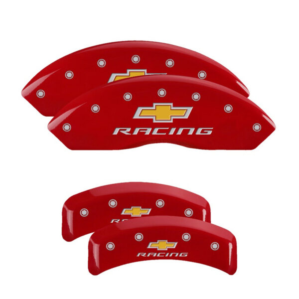 1988-1996 Corvette Caliper Covers with Chevy Logo and RACING text (Set of 4) (Red)