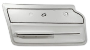 1967-1967 Corvette LH Convertible Deluxe Door Panel (White) with Metal Upper Support