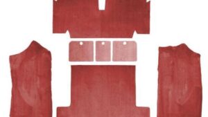 1976-1976 Corvette FiretHorn Red Cargo Mat Cut Pile without Logo with 3 Door Rear Compartment