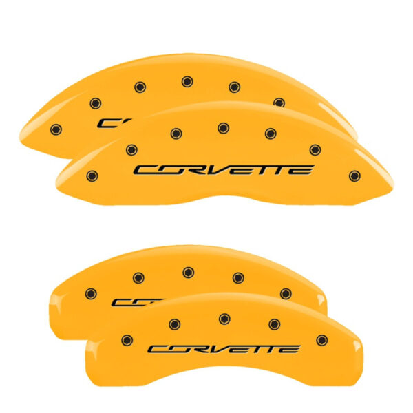 2014-2019 Corvette Caliper Covers with CORVETTE text (Set of 4) (Yellow)