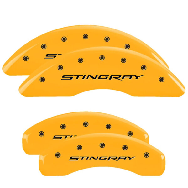 2014-2019 Corvette Caliper Covers with STINGRAY logo (Set of 4) (Yellow)