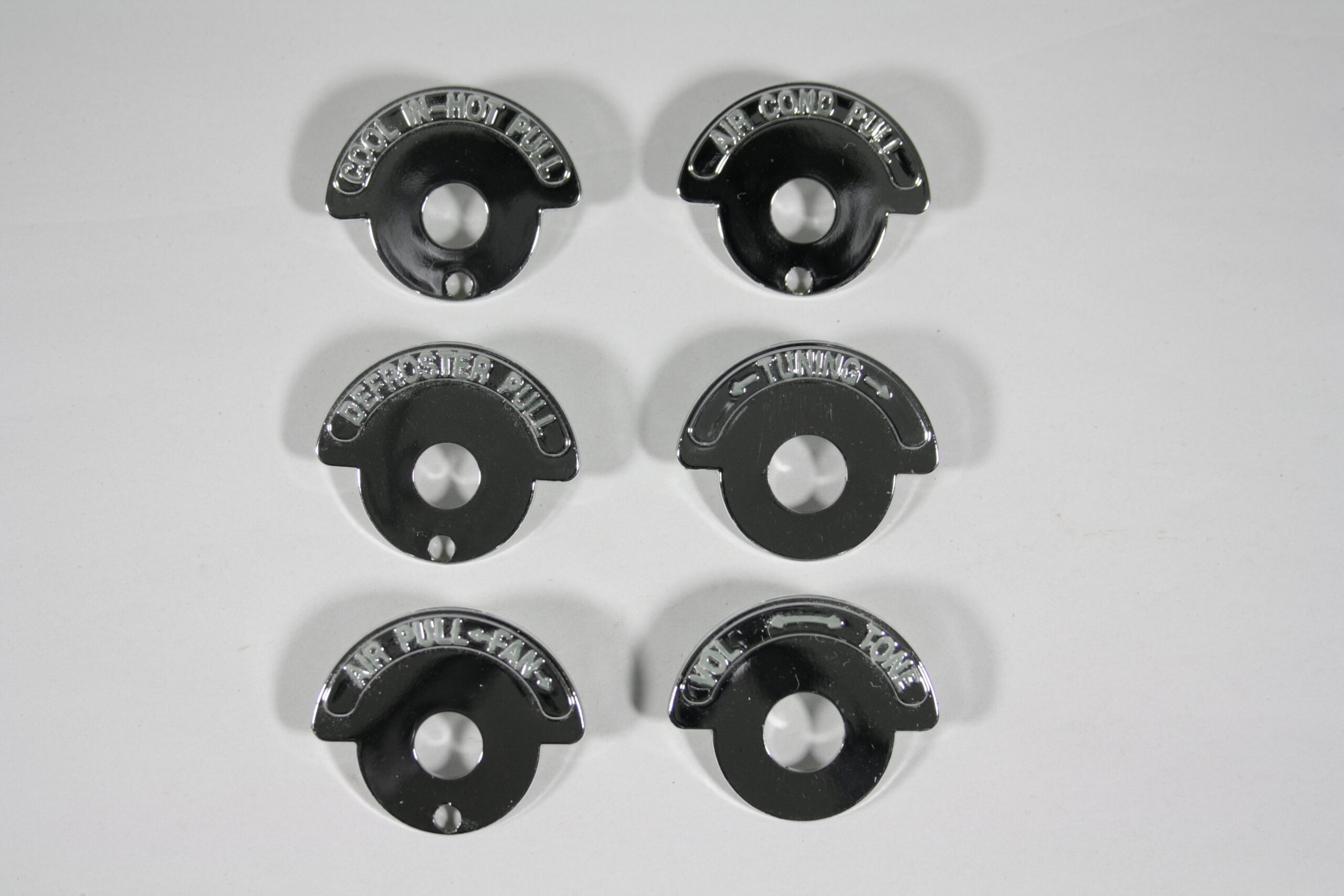 1965-1967 Corvette Dash Bezels Set with AC (6 Pcs)