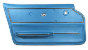 1967-1967 Corvette LH Convertible Deluxe Door Panel (Medium Blue) with Metal Upper Support