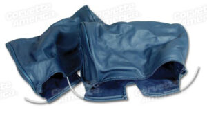 1967-1967 Corvette Leather Headrest Covers - Pair (Medium Blue)