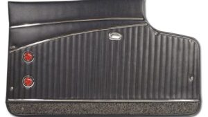 1962-1962 Corvette Deluxe Door Panel - Pair With Metal Upper Support (80/20 Loop Black Carpet)