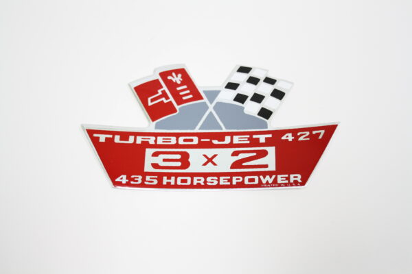1967-1969 Corvette Air Cleaner Decal 427/435 3x2 -Turbo-Jet Tri-Power