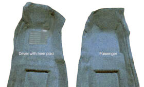 1968-1968 Corvette Front Carpet Set 80/20 With Pad (Gunmetal)