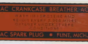 1956-1958 Corvette Oil Cap Cleaning Instructions Decal