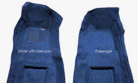 1968-1968 Corvette Front Carpet Set 80/20 With Pad (Medium Blue)