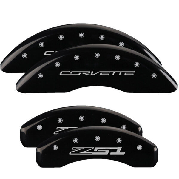 2014-2019 Corvette Caliper Covers with Z51 Logo and CORVETTE text (set of 4) (Black)