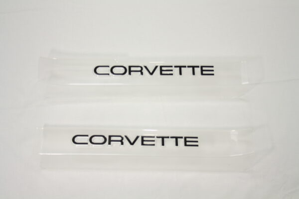 1984-1987 Corvette Sill Protector Clear with Black Letters (pair)( 512C )