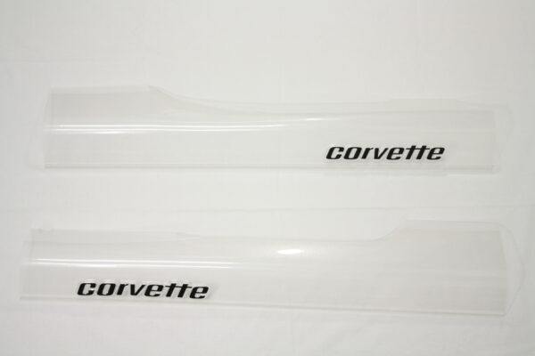 1978-1982 Corvette Sill Protector Clear with Black Letter (pair)( 1011C )