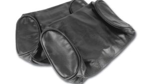 1967-1967 Corvette Leather Headrest Covers - Pair (Black)