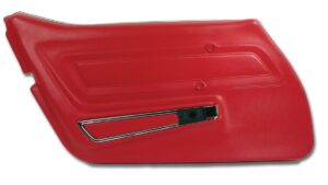 1977-1977 Corvette LH Door Panel with Trim (Red)