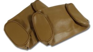 1967-1967 Corvette Leather Headrest Covers - Pair (Tan)