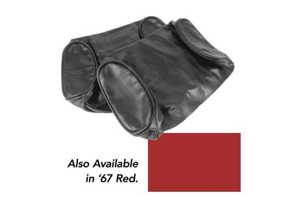1967-1967 Corvette Leather Headrest Covers - Pair (Red)