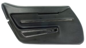 1968-1968 Corvette LH Deluxe Door Panel with Trim (Black)