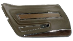 1976-1976 Corvette LH Deluxe Door Panel with Trim (Dark Brown)