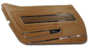 1973-1973 Corvette LH Deluxe Door Panel with Trim (Dark Saddle)