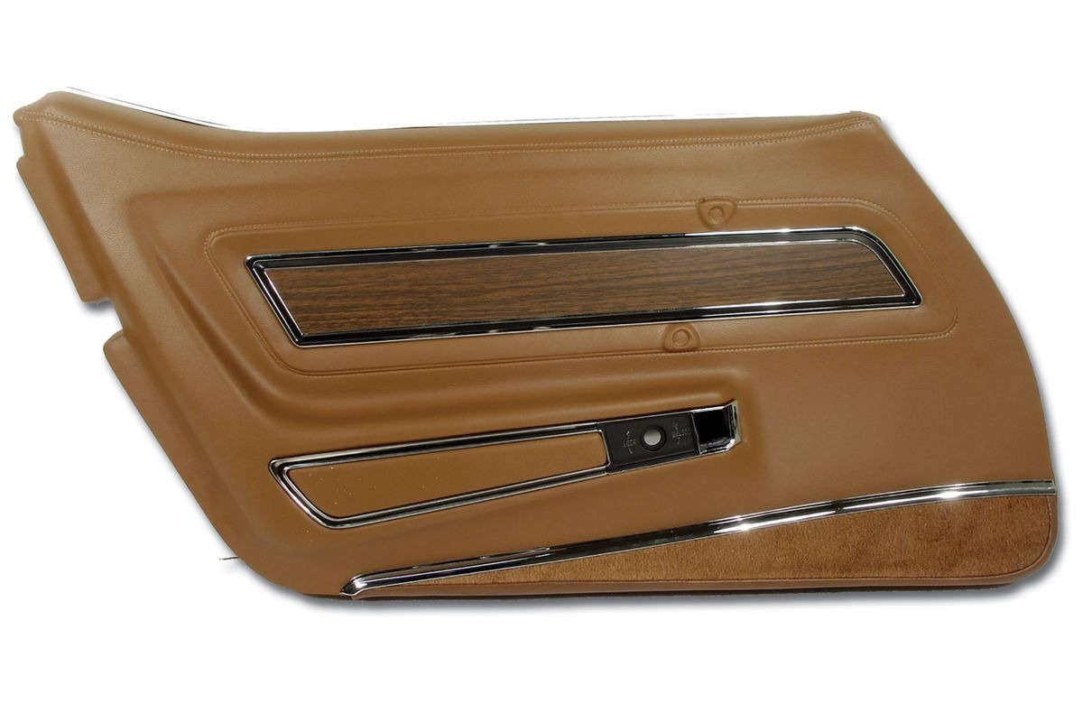 1973-1975 Corvette Door Panel Medium Saddle Deluxe LH - CA main image 0