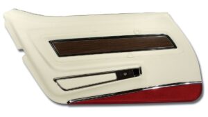 1976-1976 Corvette LH Deluxe Door Panel with Trim (White/ Firethorn)
