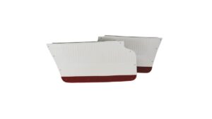 1964-1964 Corvette Coupe Door Panel - Pair with Metal Support (White/Red)