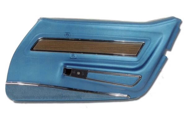 1970-1970 Corvette RH Deluxe Door Panel with Trim (Bright Blue)