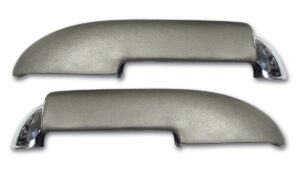 1961-1961 Corvette Door Panel Armrest Assembly with Chrome - Pair (Fawn Beige)