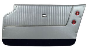 1964-1964 Corvette Coupe Door Panel - Pair with Metal Support (Silver/ Dark Blue)