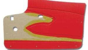 1959-1959 Corvette Door Panel - Pair with Metal Upper Support (Red)