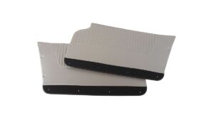 1964-1964 Corvette Coupe Door Panel - Pair with Metal Support (Silver/Black)