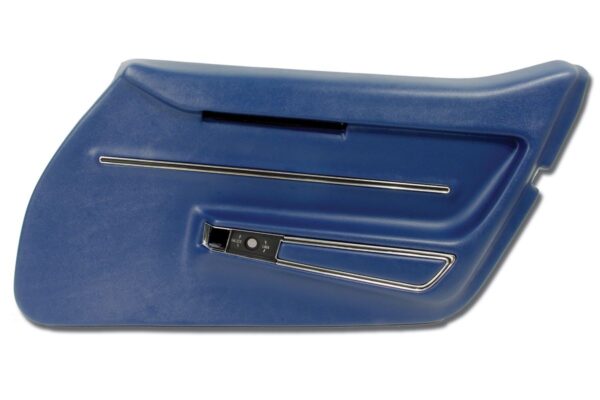 1968-1968 Corvette RH Deluxe Door Panel with Trim (Medium Blue)