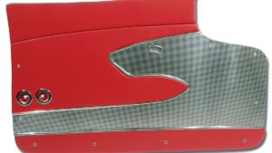 1959-1959 Corvette Deluxe Door Panel - Pair with Metal Support (Red)