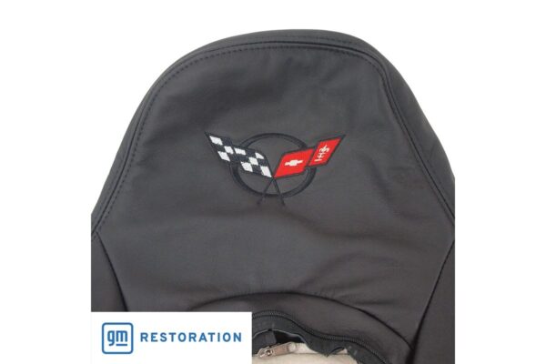 1997-2004 Corvette Two-Tone Sport Embroidered Custom 100% Leather Seat Covers Set (Black and Yellow)