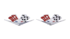 1963-1966 Corvette Side Flag Emblem - Pair with Fasteners