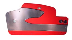 1958-1958 Corvette Deluxe Door Panel - Pair Metal Upper Support (Silver) (Blue)