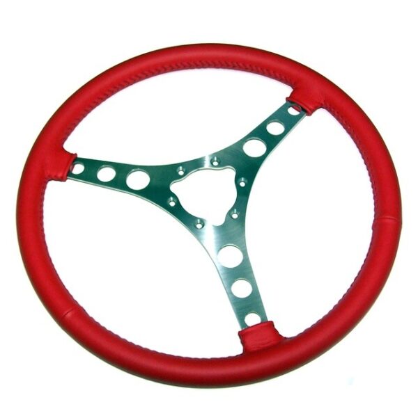 1956-1962 Corvette 15 INCH RED LEATHER STEERING WHEEL