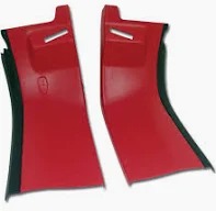 1981-1981 Corvette Rear Roof Panel Trim - Pair (Medium Red)